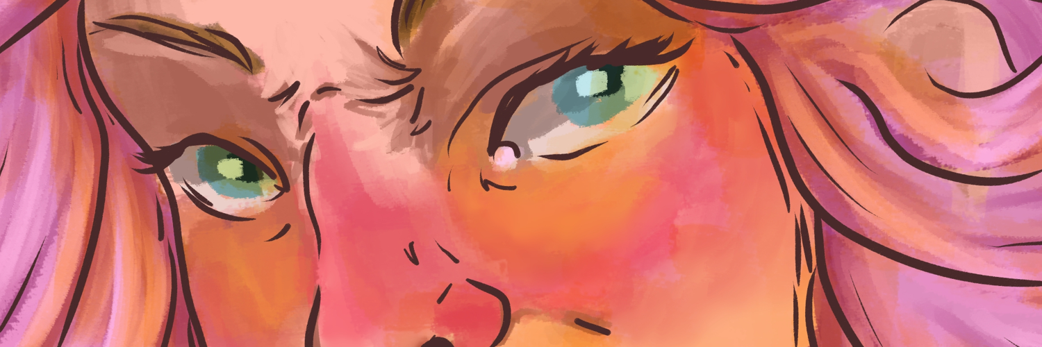 Peinture numérique d'une femme énervée aux cheveux rose