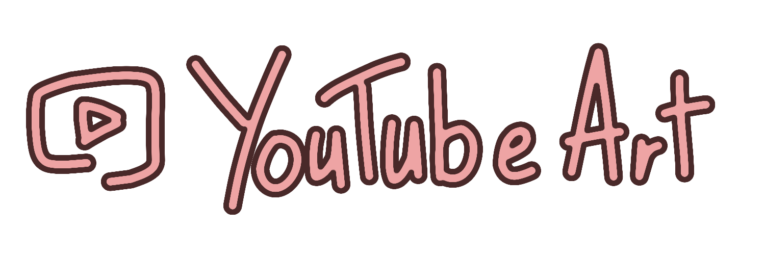 logo YouTube fait à la main avec écrit 'YouTube Art'