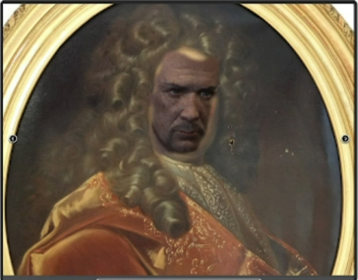 Tableau portrait de Roi avec la tête d'Ernest Hertz