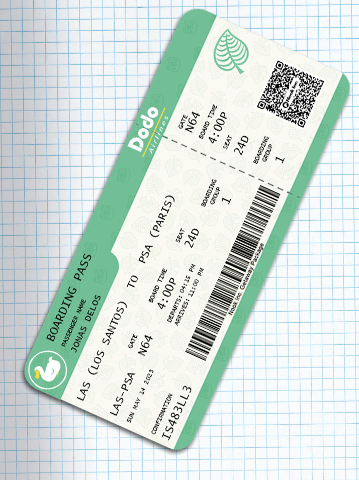 Billet d'avion de Jonas Delos de Los Santos à Paris