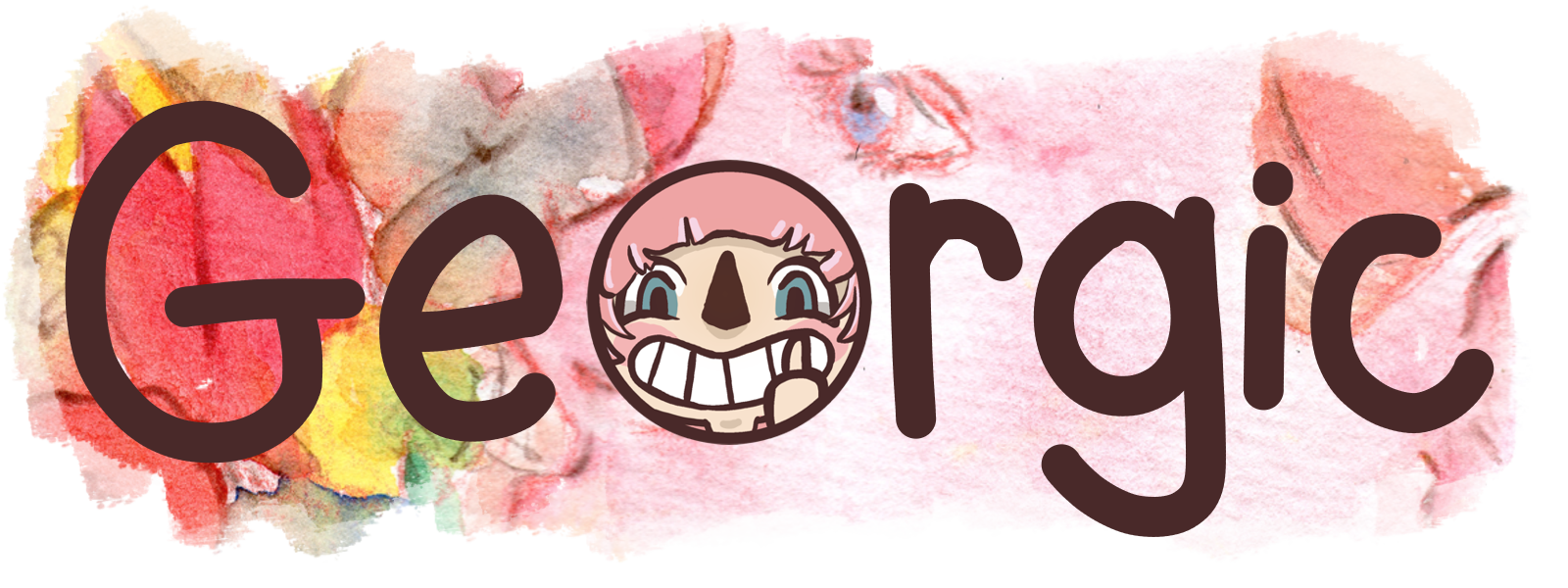 Georgic avec la tête aux cheveux rose de Georgic à la place du O